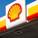shell sign against blue sky