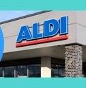 Aldi exterior with blue sky