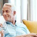 senior couple booking trip online