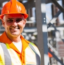 happy male electrician giving thumb up