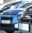 luxury cars at car dealership