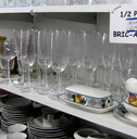 glassware at resale store