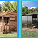 two wayfair sheds converted into a tiny home