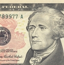 Macro shot of 10 dollar bill