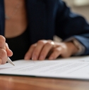 signing a document