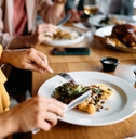 Entrepreneur having business lunch