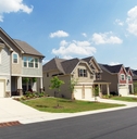 Street of suburban homes