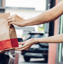 Receiving a meal from a drive-thru