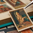 using tweezers above the stamp 