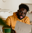 person banking on laptop