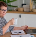 senior woman using laptop