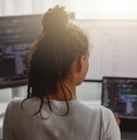 female programmer working