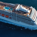 luxurious cruise liner cruising atlantic blue ocean