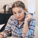 senior woman working from home