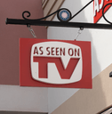 AS SEEN ON TV store sign