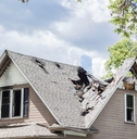 damaged roof of house