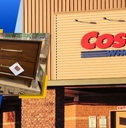 Costco exterior logo and featured product