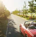 road trip on a convertible car