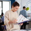 businesswoman working at her desk 