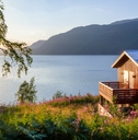 wooden summerhouse with terrace