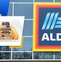 Aldi exterior logo and featured product