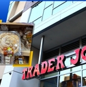 trader joe&#x27;s exterior logo and featured product