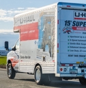 U-Haul van travelling on the interstate