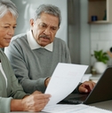 senior couple thinking for income