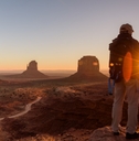 watching sunrise at monument valley