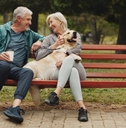 senior couple on bench