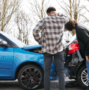 people assessing minor car accident