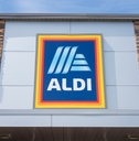 aldi logo is seen at one of its grocery store