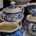 famous white and blue ceramics