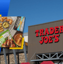 Collage of Trader Joe&#x27;s store front and foods