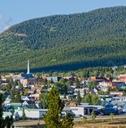 Mountain and houses in Leadville, Colorado