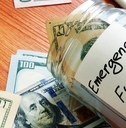 emergency fund in the glass jar