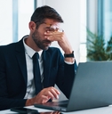 frustrated businessman at work