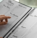 Woman reading menu in cafe