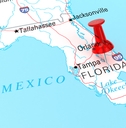map of florida push pin
