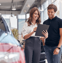 customer at car dealership