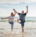 senior couple having fun in summer