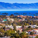 Buildings and Pacific Ocean Santa Barbara California