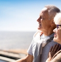 Affectionate mature couple on cruise