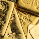 Several cast and minted gold bars