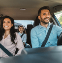 family in car