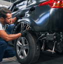 mechanic working on car