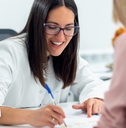 nutritionist woman explaining to her patient