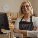 An older barista