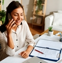 businesswoman making a business call