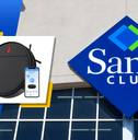 Collage of Sam&#x27;s Club storefront and product robot vacuumm